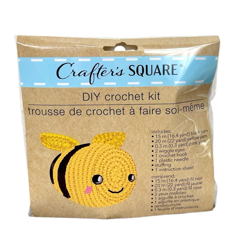 Crafter's Square DIY Crochet Kit - Yellow Bee
